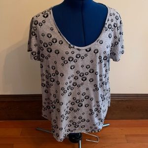 Loft Geometric Flower Print T-Shirt